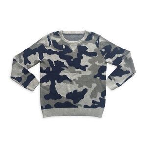 Bear Camp Blue Gray Camouflage Sweater, 3-6 months